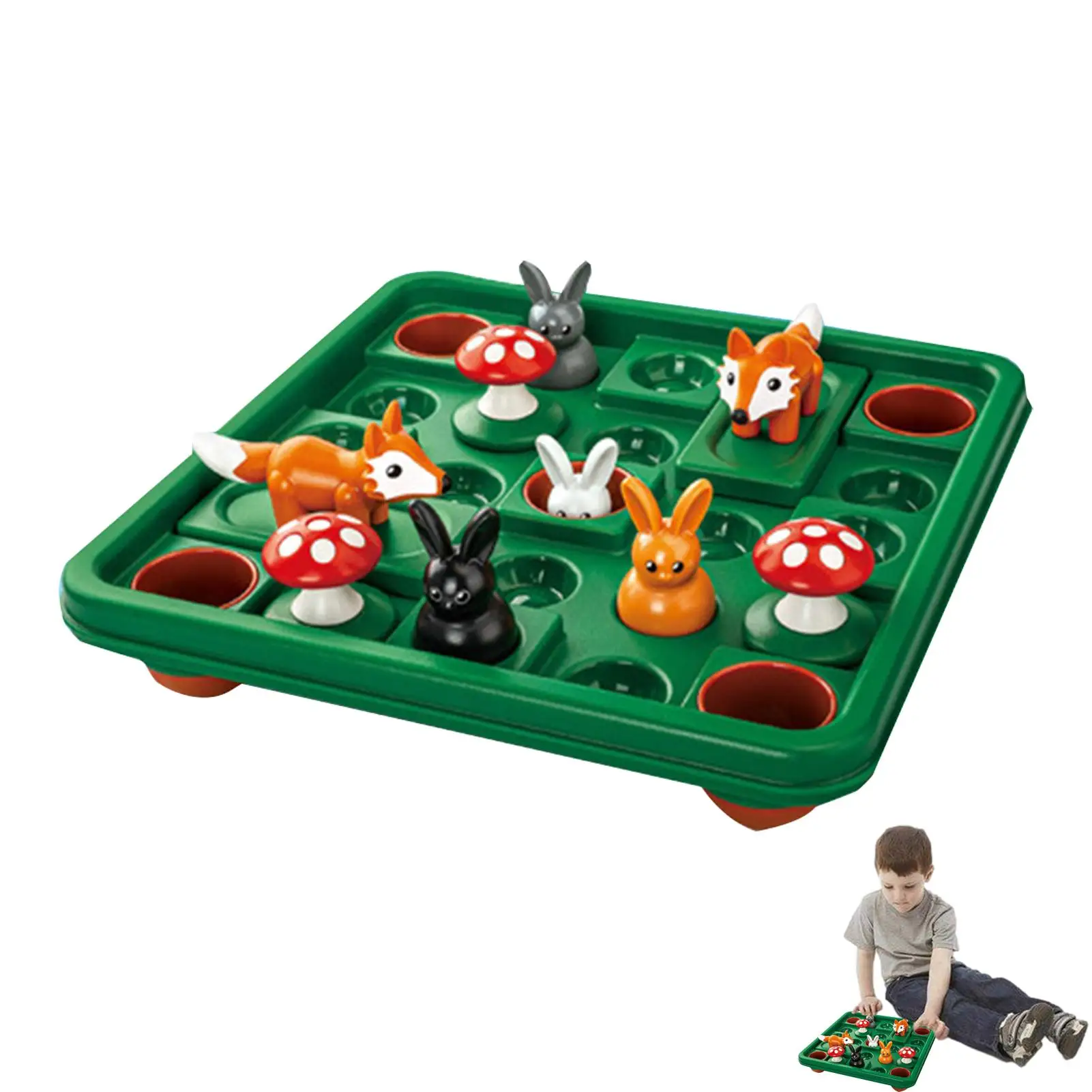 

Bunny Rabbit Competitive Trap Tablet Board Games Funny Rabbit Moving Strategy Tabletop Gift For Children Brain Development