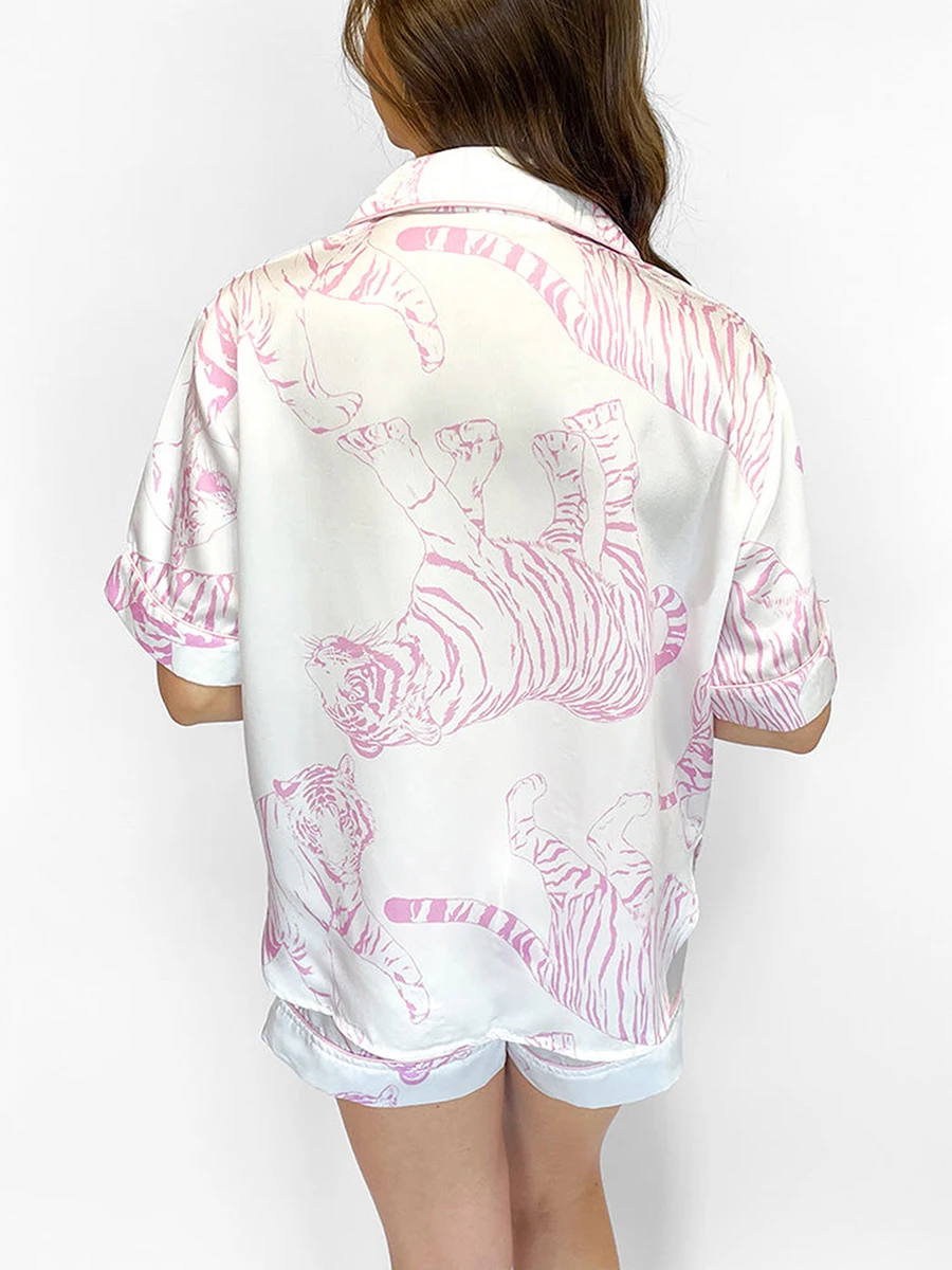 Новый женский Атласный пижамный комплект из 2 предметов костюмы для отдыха с