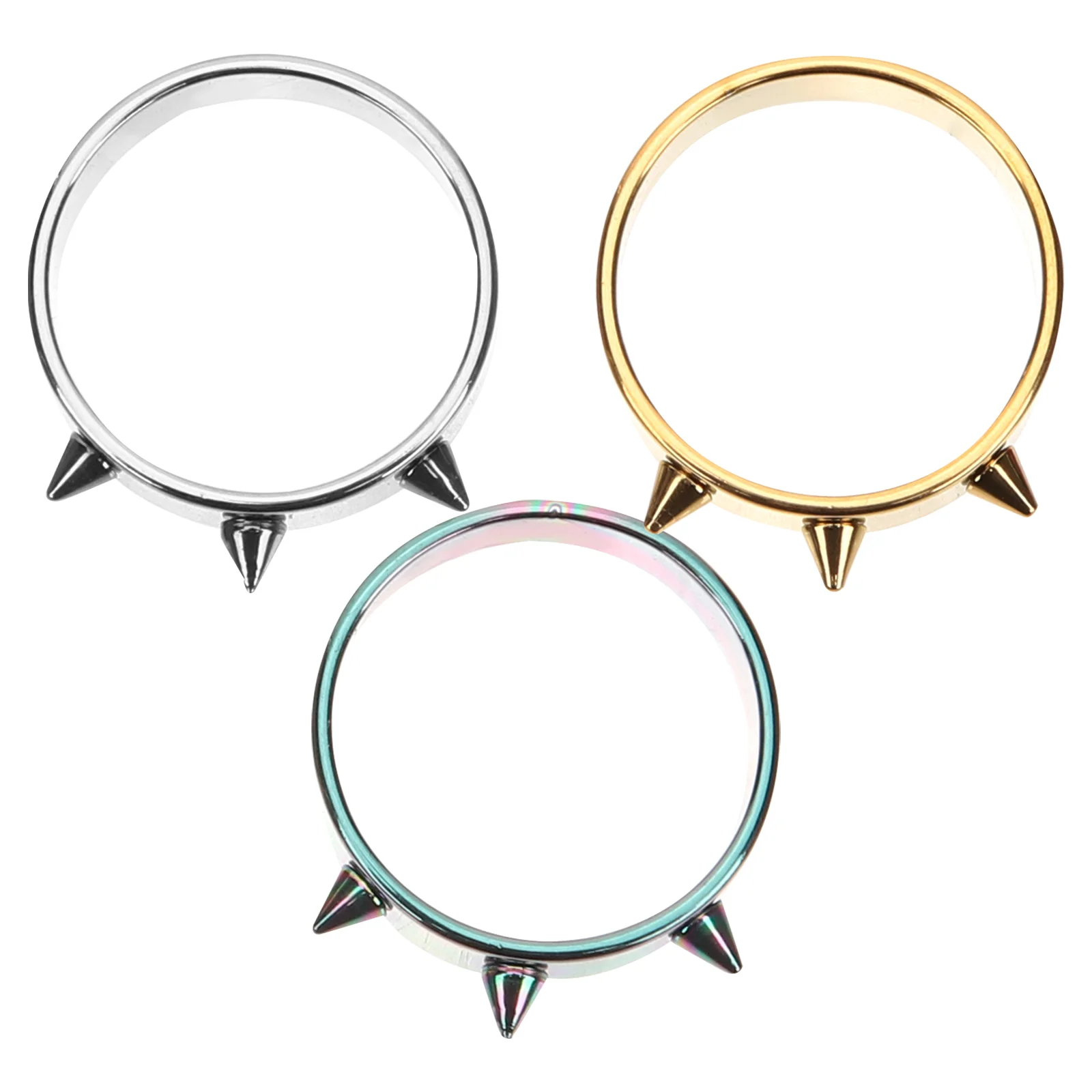 

3 Pcs Promise Ring Couples Finger Rings Men Cool Style Mens Fashion Spikes Hip Hop Spiked