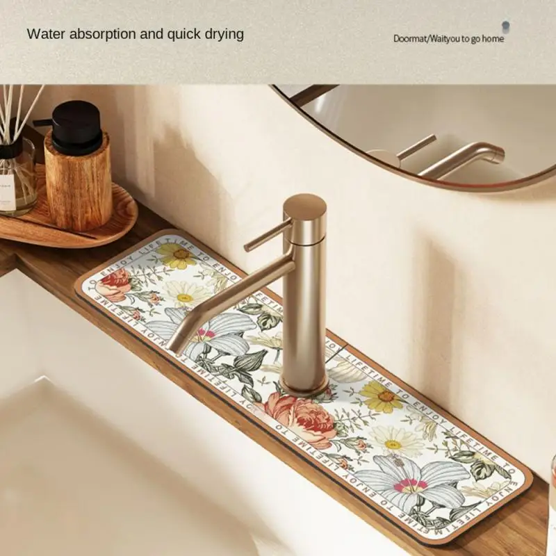 

Bathroom Table Pads Toilet Cushion Anti-absorbent Scrubbing Non-shaking Dry Explosion Pad Hand Washing Sanitary Sink Faucet