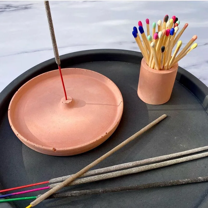 Силиконовая форма для курильницы круглый зеркальный держатель в скандинавском