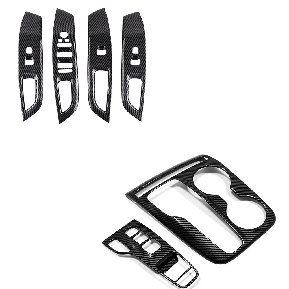 

For Hyundai Tucson NX4 2021 2022 ABS Carbon Fiber Car Gear Shift Cover Trim Panel Frame Sticker Window Switch Button Accessories