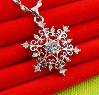 anglang new fashion snow white cubic zirconia small pendant necklace silver color bijoux collier elegant women jewelry gifts