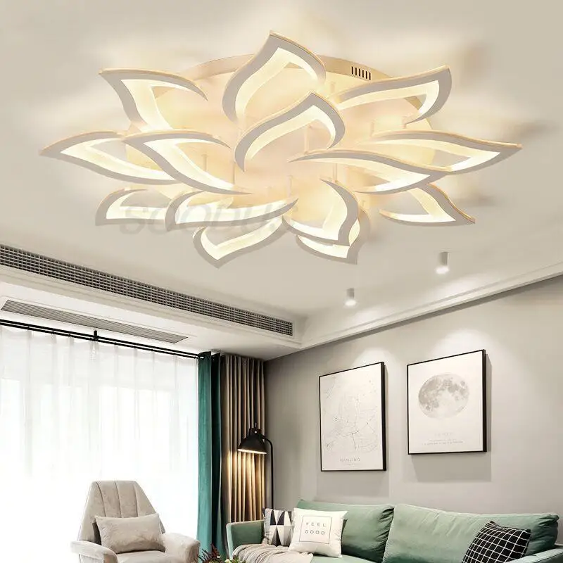 

Ceiling Light Lamps Modern Designer White Remote Led Art Decor Indoor Lighting For Kitchen Living Room Loft Bedroom Study Room