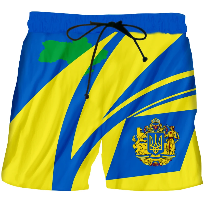 

Ukraine Casual Shorts Men Ukrainian Country Flag Print Patriotism Clothing Athletic Running Fitness Exercise Shorts Custom S-6XL