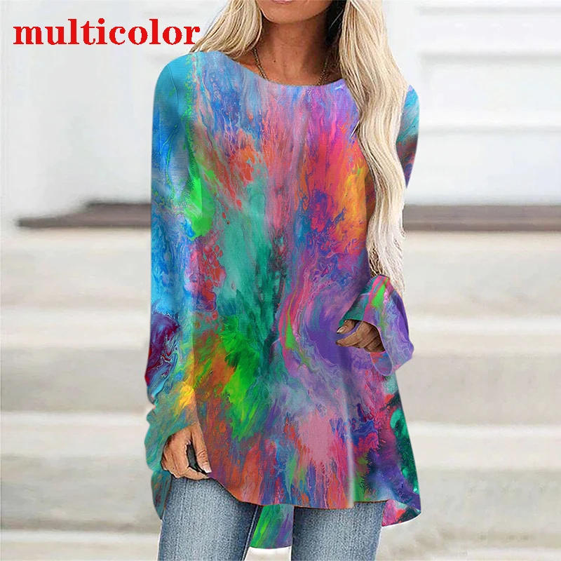 Autumn and Winter Long-sleeved Shirts T-shirt Fashion Plus Size Tops New Print