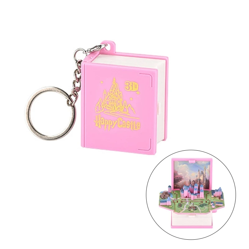 

Folding Castle Book Keychain Castle Pendant Keychain Children's Party Gift 57BD