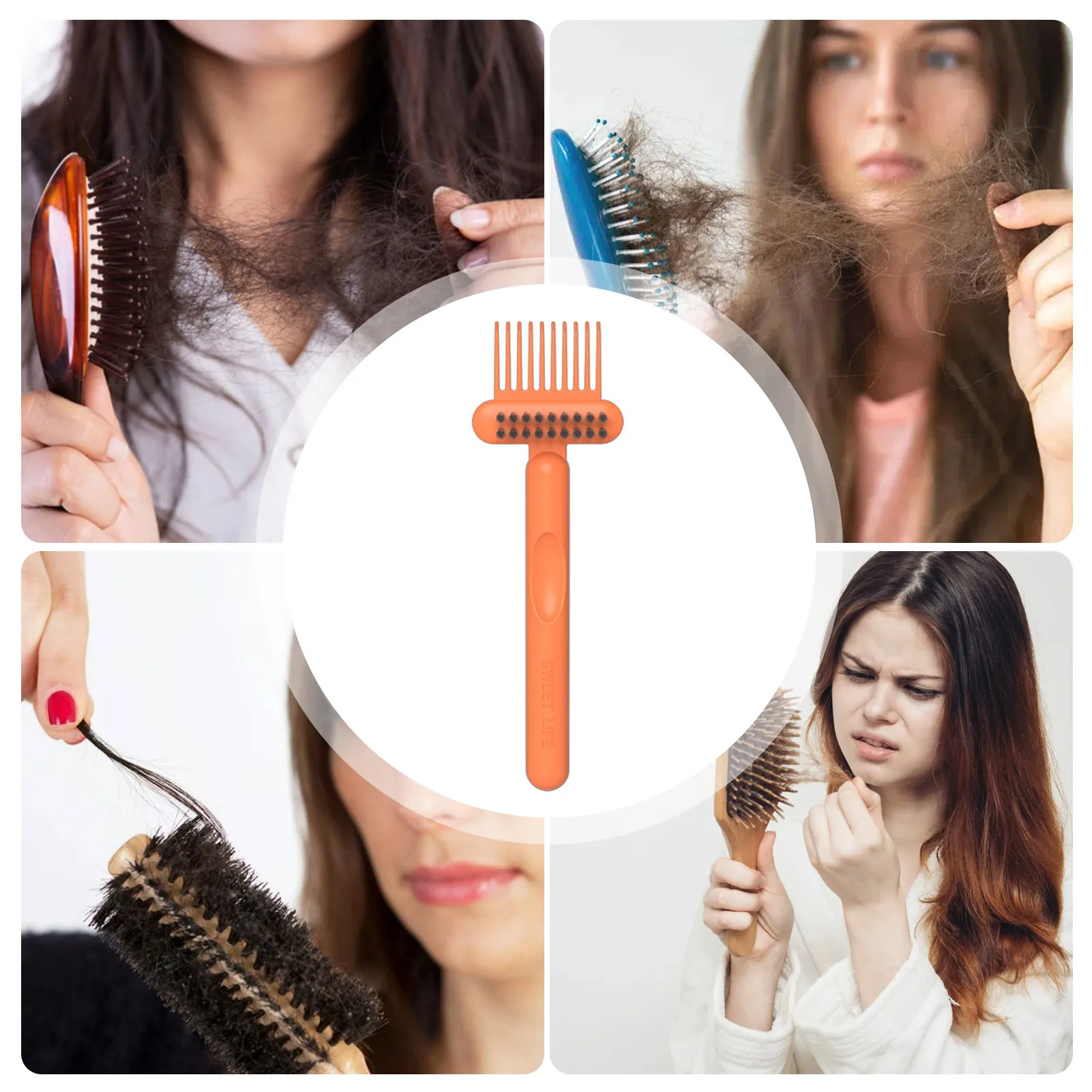 

Расческа для волос 2 в 1, ручная щетка для удаления грязи с эргономичной ручкой, инструменты для быстрой очистки волос от пыли и ворса для