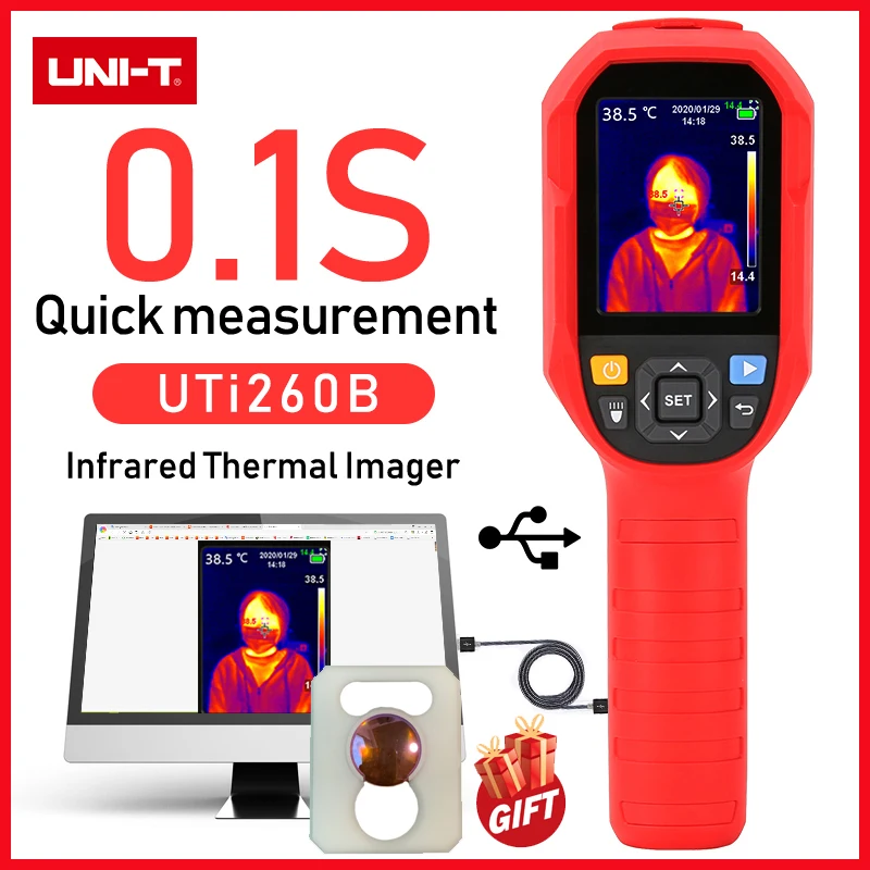 

UNI-T UTi260B Thermal Imager 25Hz For Leakage Inspection and Maintenance Infrared Camera Resolution 256 x192 (Including Battery)