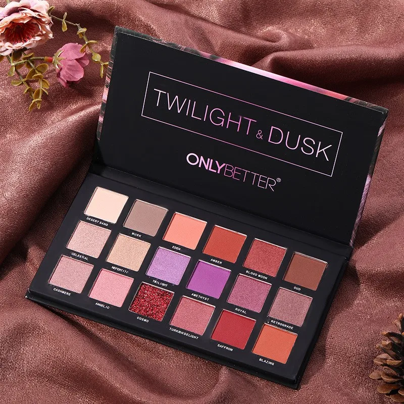 Профессиональная палитра теней для век 18 цветов матовые мерцающие блестящие