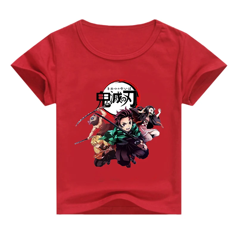 

Летние хлопковые детские топы, футболка для мальчиков и девочек с изображением рассеянных демонов, Забавная детская футболка в стиле Харадзюку с круглым вырезом