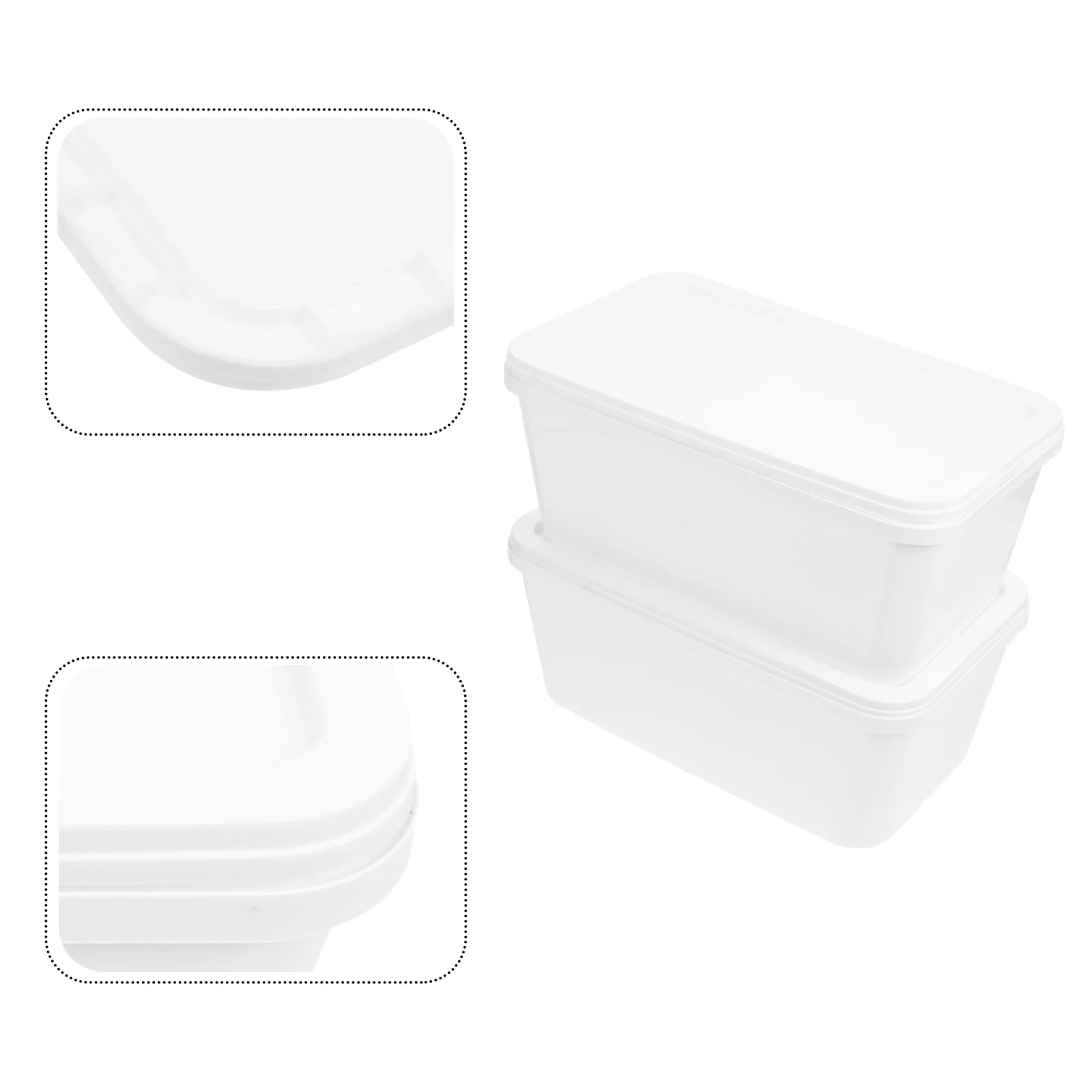 

2 Pcs Ice Cream Box Case Freezer Dessert Tub Container Long Pp Storage Containers