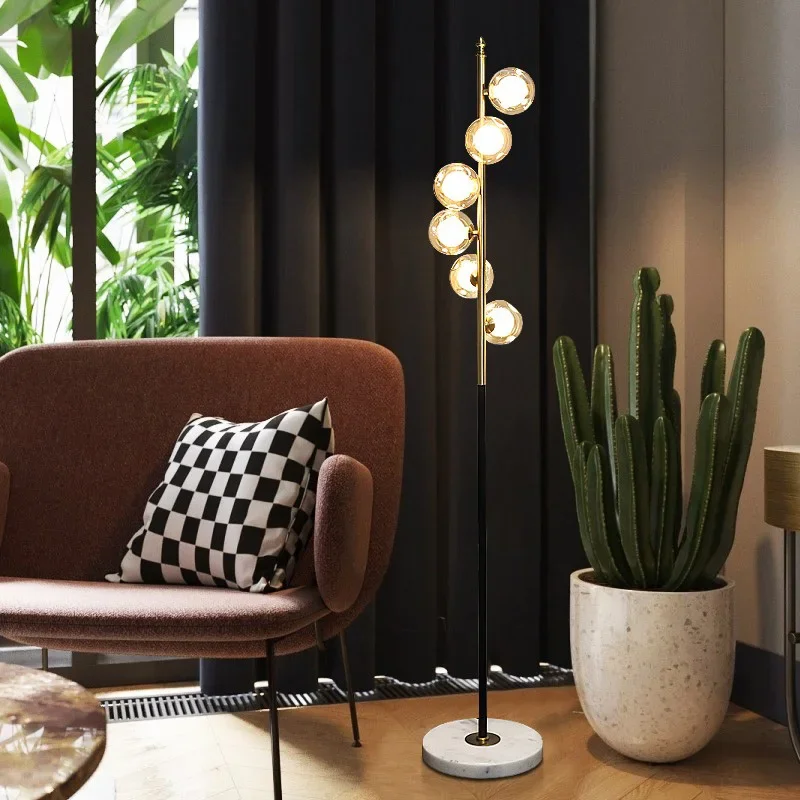 

Floor Lamp Internet Celebrity Living Room Decoration Bedroom Light Luxury Creative Glass Ball Design Personality Floor Lamp