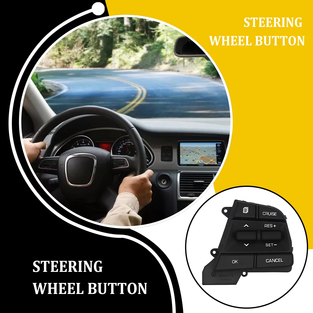 

Button Switch Exclusive Lightweight Black Steering Wheel Movable Practical Convenient Control Switches Car Parts Cars