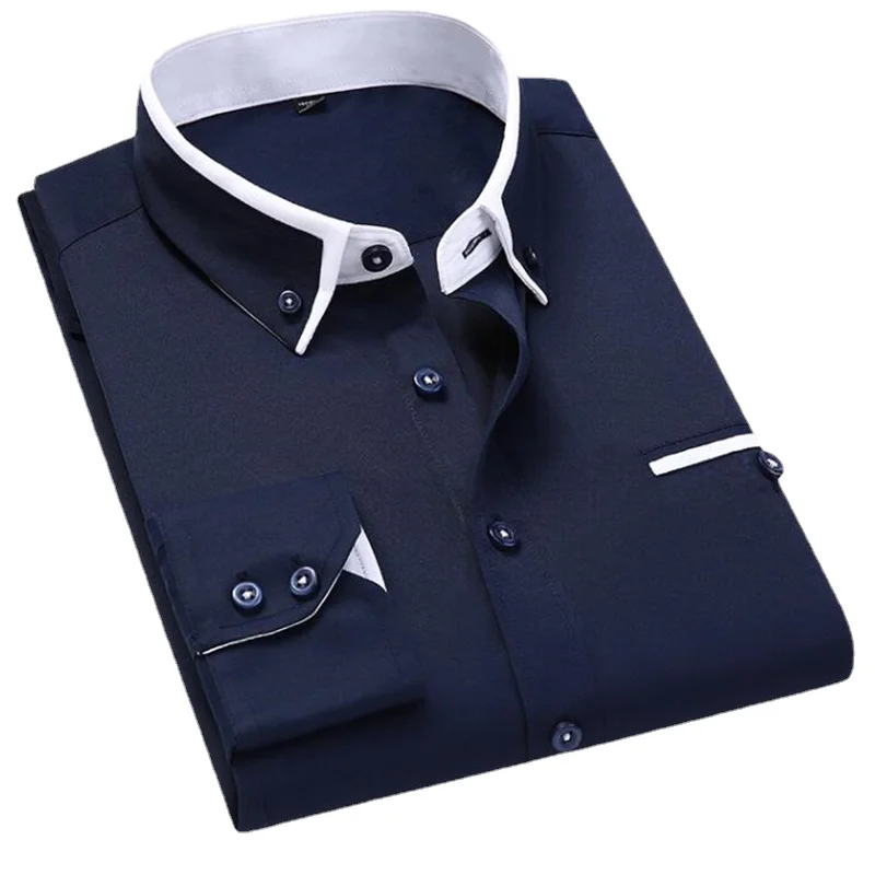 2022 Men's Clothing Plaid Dress Shirts Male High Quality Long Sleeve Slim Fit Shirts Business Casual Shirt top Plus Size S-8XL