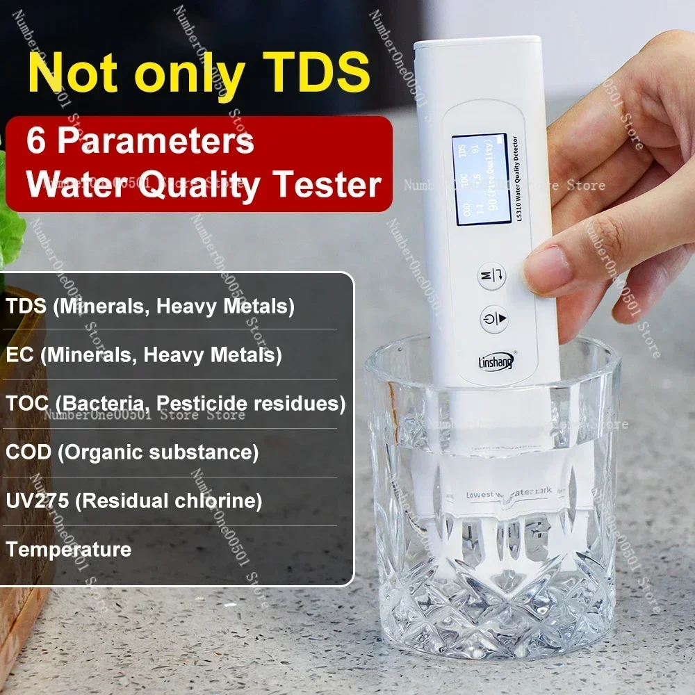 LS310 Портативный тестер качества питьевой воды COD TOC EC Измеритель температуры UV254 TDS
