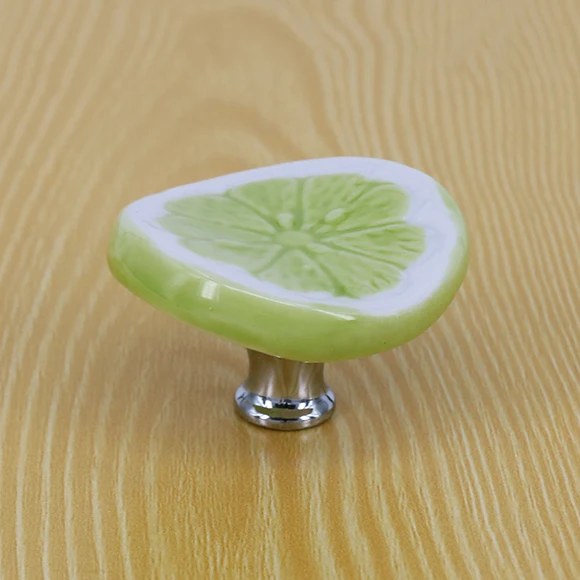 Керамическая ручка для шкафа лимонная форма