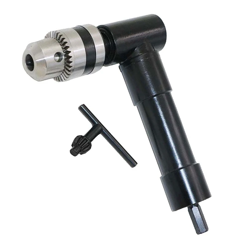 

Electric 90 Degree Angle 8mm Hex Shank Chuck Self Drill Adapter 1-10mm+Key Cordless Drill Attachment Angle Adaptor