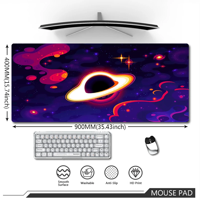 

Sci-fi Black Hole Mouse Pad Large Original Mousepad Gaming Keyboard Computer Mousepads Speed Waterproof Mouse Mat 500x1000mm