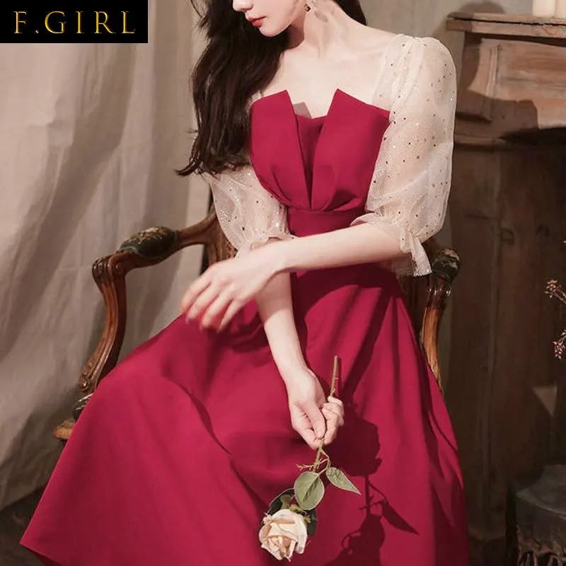 

Summer Dresses Women 2023 2021 French Elegant Midi Dresses Korean Fashion Evening Party Dress Females Wedding Vintage Sundresses