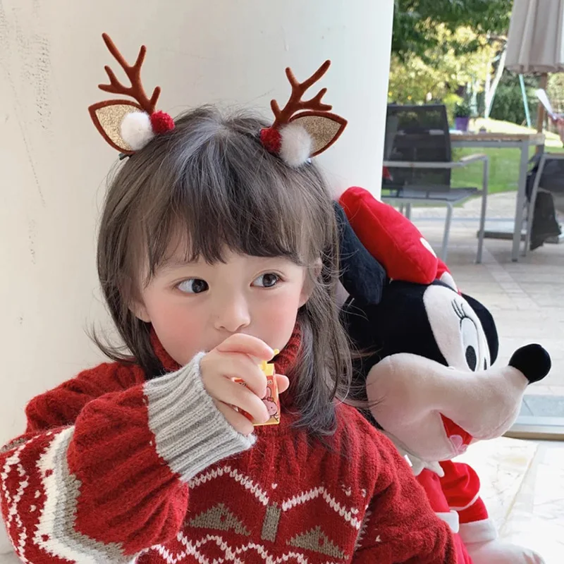 

Нажимная повязка на голову для вечерние Рождественская Женская Нескользящая повязка на голову с рождественскими рогами украшение для волос