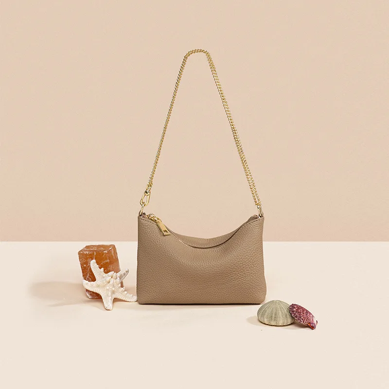 

Dumpling handbag genuine leather bag small square bag new fashion simple Korean soft leather chain one-shoulder cross-body bag