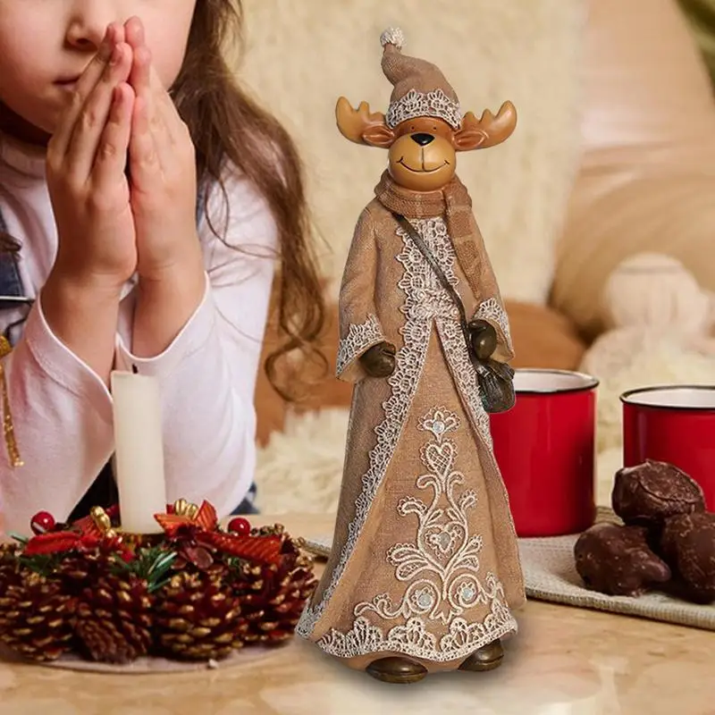 Фигурки Санта-Клауса из смолы рождественская статуя настольные украшения 32 см