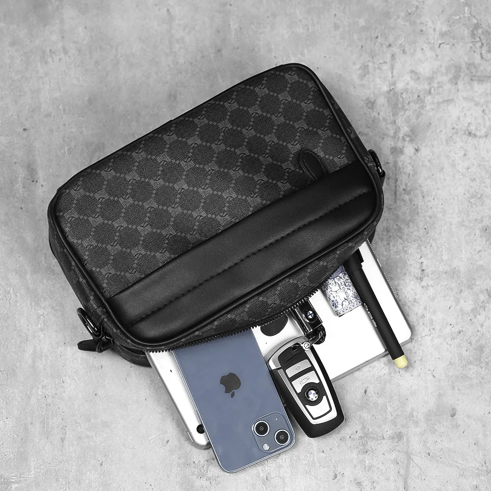 Модная повседневная сумка через плечо маленькая клетчатая деловая кожаная