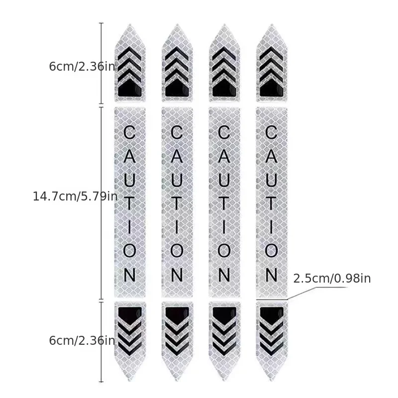 4 шт./набор светоотражающие наклейки для автомобиля