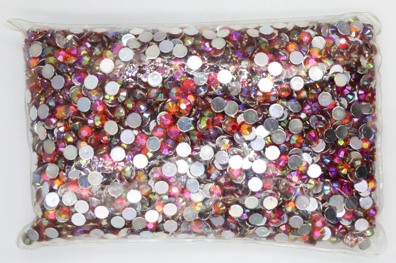 

Siam AB Color 1.5~10mm Flat Back Round Acrylic Rhinestones Beads / Stones ,3D Acrylic Nail Art / Garment Decoration