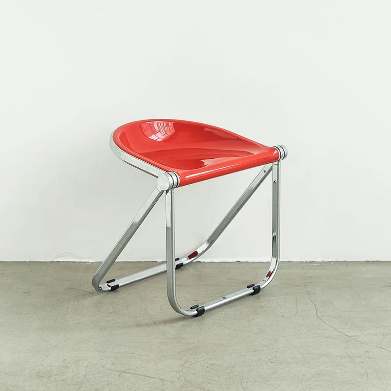 

Fashion Metal Net Red Photo Chair Clothing Makeup Chair Transparent Salon Accent Folding Dining Stool Sillas Home Furniture