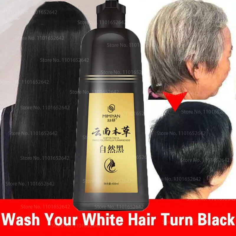 Black Shampoo Fast Dye White Grey Hair Removal Dye Coloring Black Hair
