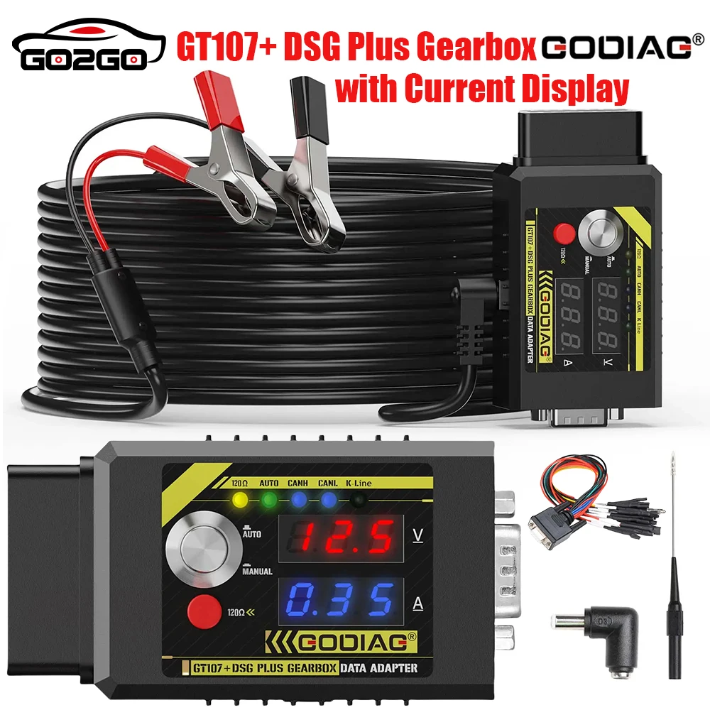 Адаптер данных коробки передач GODIAG GT107+ DSG Plus с дисплеем напряжения и тока для DQ250