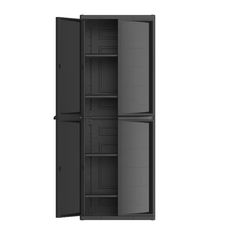 

Hyper Tough Plastic 4-Shelf Garage Storage Utility Cabinet, Black