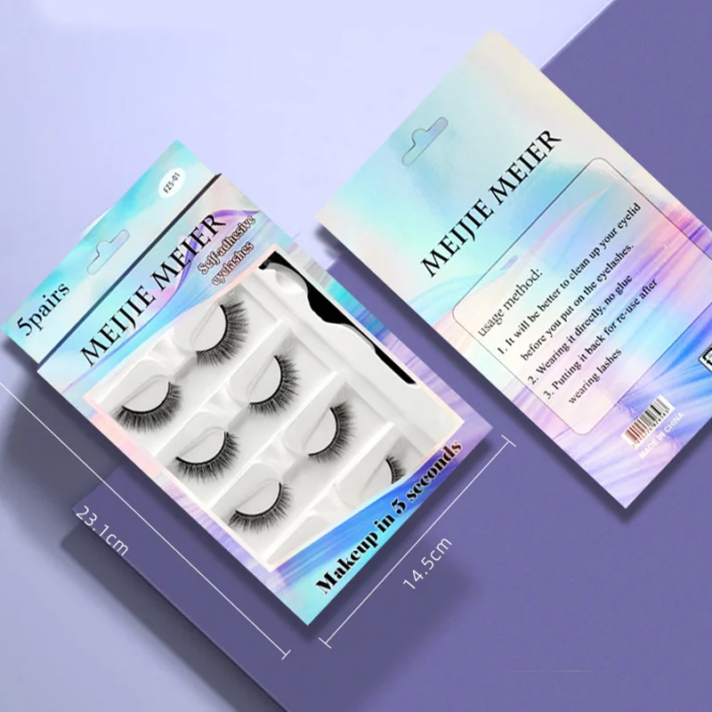 5 парт/компл. самоклеящиеся Накладные ресницы с пинцетом комплект легкого