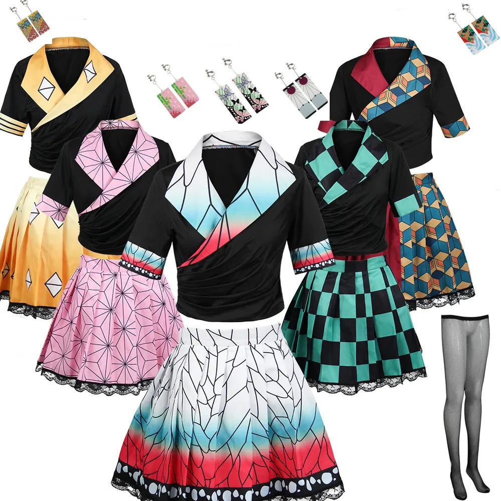 

Костюм для косплея из аниме «рассекающий демонов», Женский костюм томиока, гиюу, кочоу, шинобу, камадо, незуко, танджиро, агатсума, зенитсу