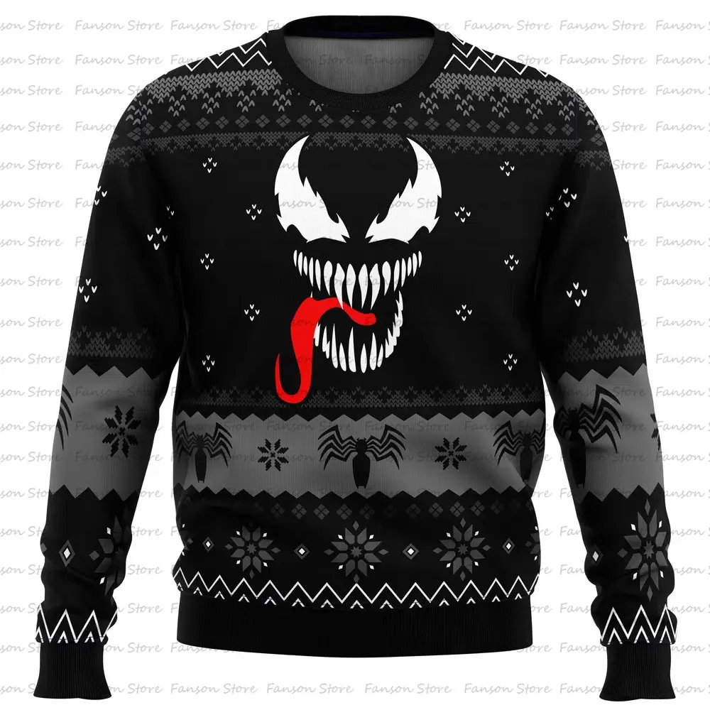 Symdangers-Sweat à capuche de dessin animé Marvel Venom pour hommes et femmes pull Noël Anime sweat-shirt couple nouvelle