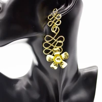 24k gold plated big dangle earrings romantic for wedding party anniversary gift trendy earrings