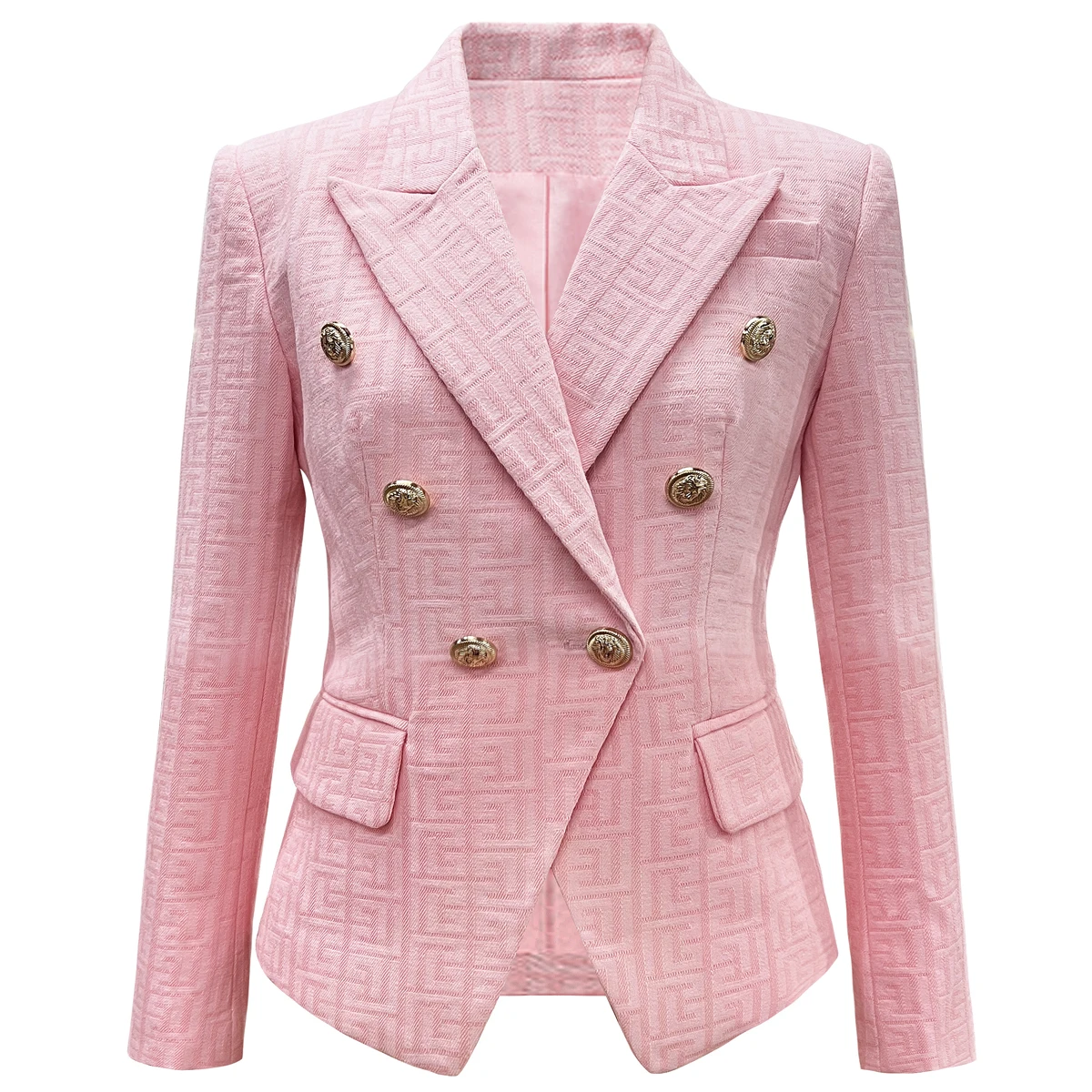 S-5xl Spring And Autumn High Quality New Product Slim Fit Woven Pattern Top Women's Suit Jacket Blazers
