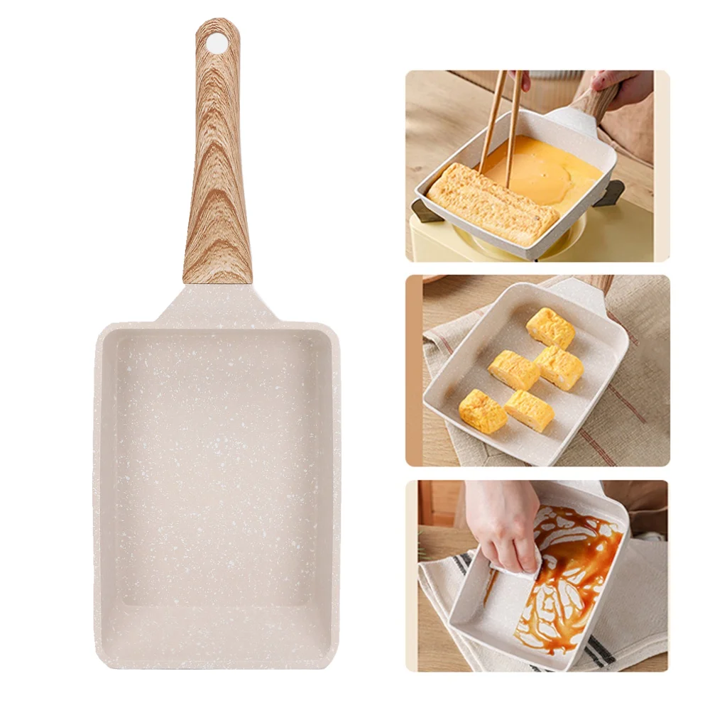 

Tamagoyaki Pan Japanese Omelette Egg Pan Nonstick Kitchen Kitchen Rectangular Small Pan for Gas and Induction Cookers