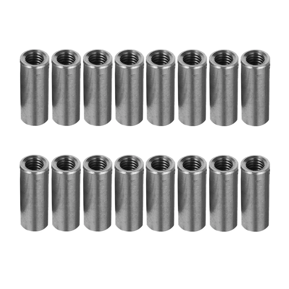 

20pcs Round Connector Nuts Useful Stainless Steel Coupling Nut Rod Bar Stud Nut