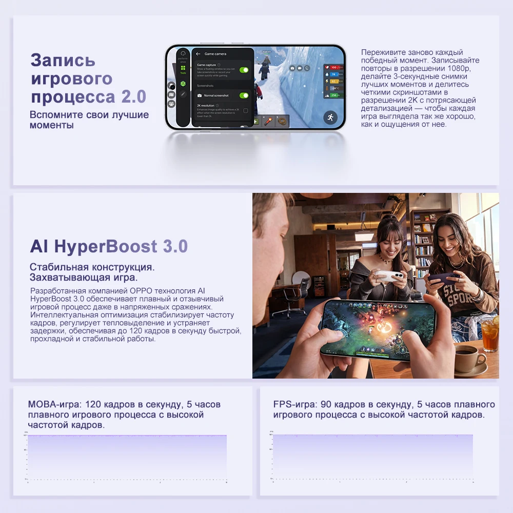 Смартфон OPPO Reno16 Global Version 5G с AMOLED-дисплеем 6.32'' 120 Гц, процессором Snapdragon 7 Gen 4, 50 МП ультраширокоугольной камерой для селфи, IP69K, NFC (art.: 3920dbafb4f6e) - 3920dbafb4f6e