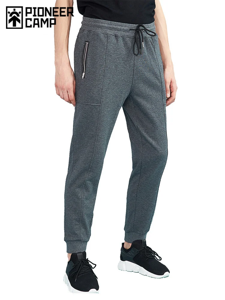 

Pioneer Camp US size new close bottom sweatpants men brand clothing male joggers black dark grey AWK802195Y
