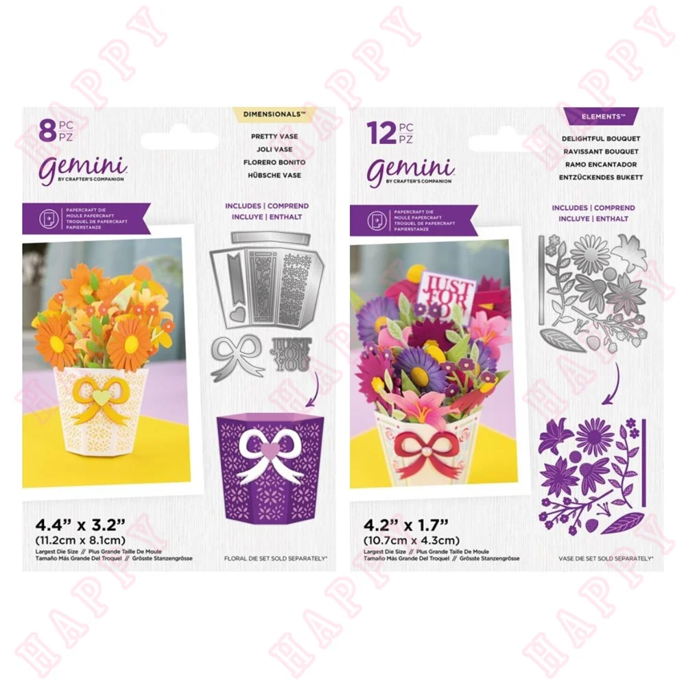 

2022 Metal Cutting Dies Bouquet Vase Decoration For DIY Scrapbooking Diary Album Paper Craft Template Card Embossing Handcraft