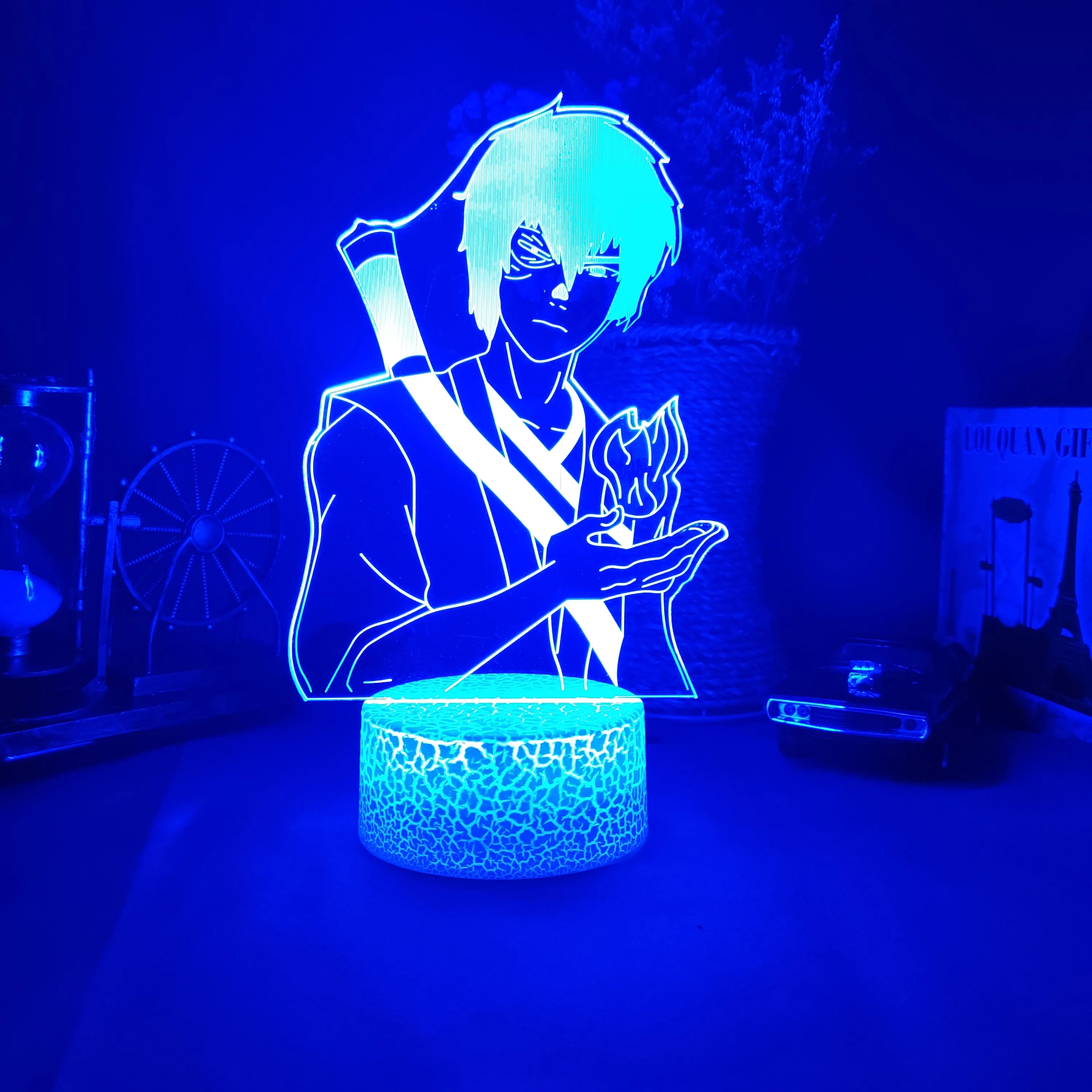 Prince Zuko Silhouette 3D Illusion Otaku Lamp Novelty LED Night Light for Kids Bedroom Desk Decor Lighting Children Nightlight