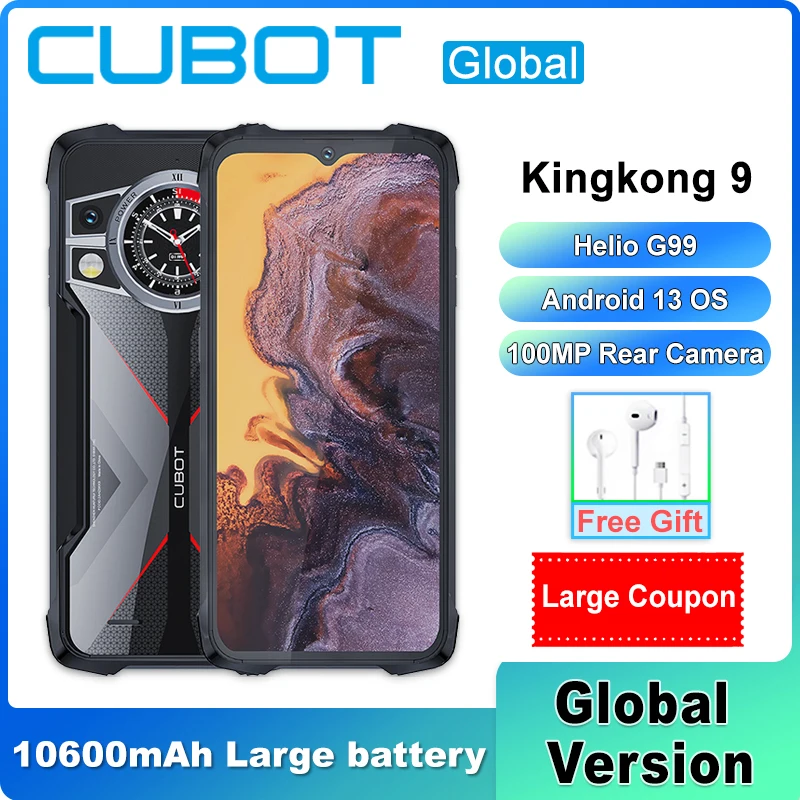 

Cubot KingKong 9 Rugged Smartphone 6.583" Helio G99 6.583-Inch Screen, 24GB RAM+256GB ROM 100MP Camera NFC Dual SIM Phone