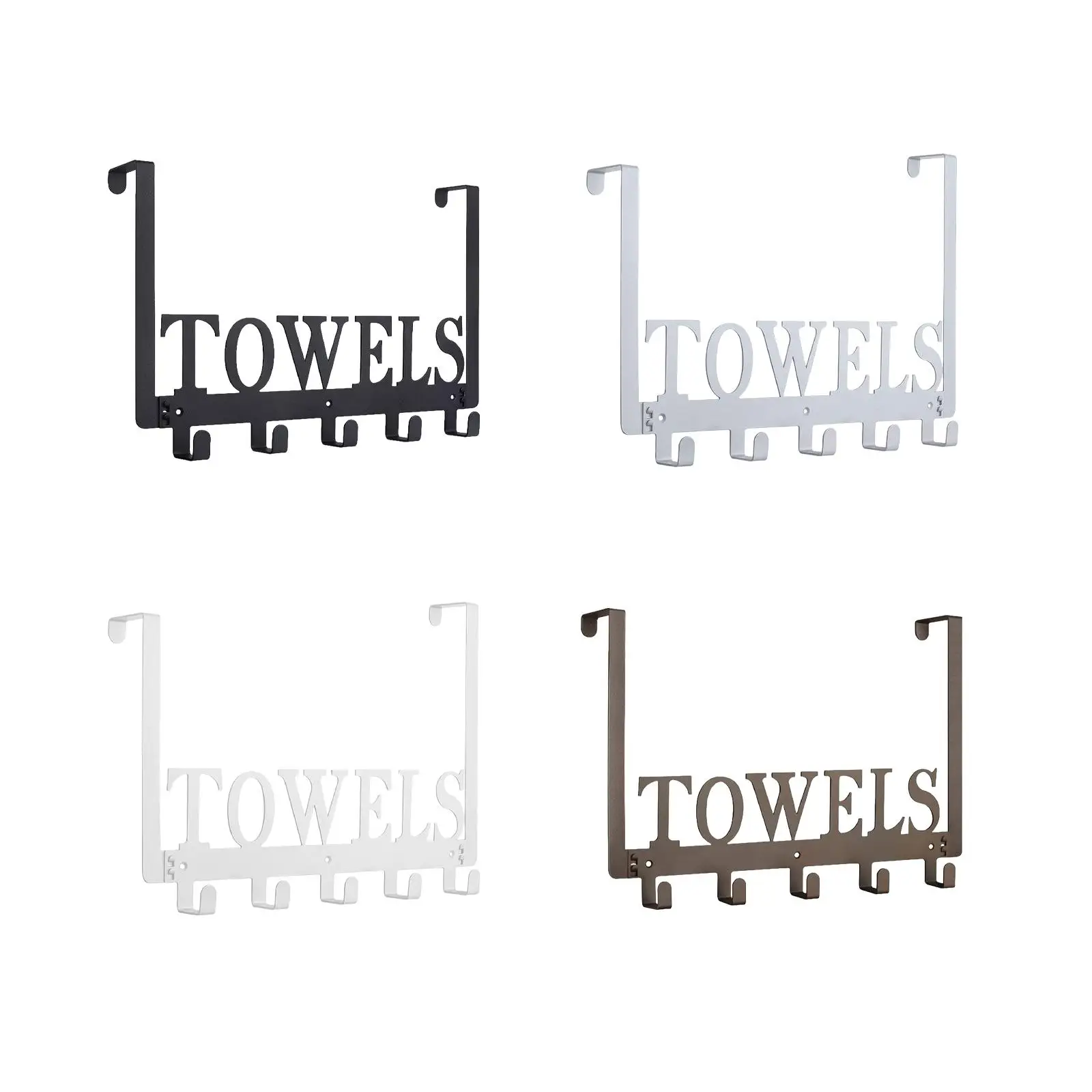 

Towel Holder Door Hooks Wall Mount Door Hanger for Cupboard Bathrobe Hat