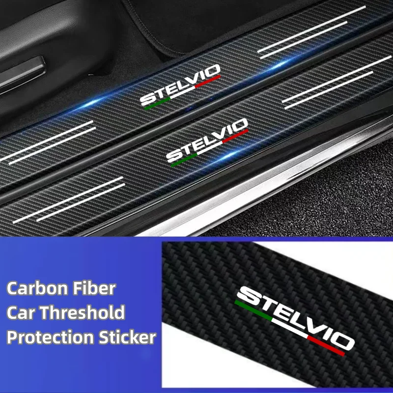 

Carbon Fiber Car Sticker DIY Paste Protector Strip Auto Door Waterproof Protect Film For Alfa Romeo Stelvio Car Accessories