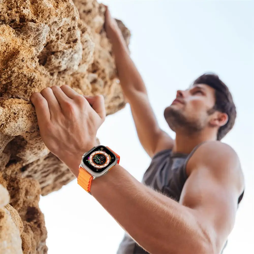 Фото Альпийские ремешки для Apple Watch Ultra 2 ремешок 49 мм 44 мм 45 мм 40 мм 38 мм 41 мм Нейлоновый браслет iwatch series 10 9 3 6 7 8 se 46 мм 42 мм №4