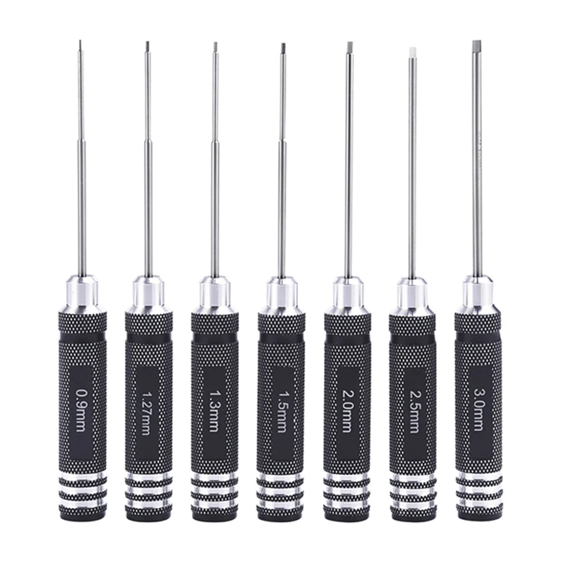 

7x/Set Mini Hex Screwdriver Tool Practical Disassembly Tools 0.9-3.0mm Allen Driver for RC Helicopter Model Repair Tools G5AB